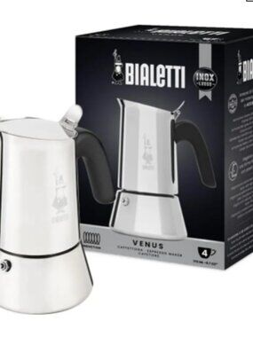 Bialetti Venus Espresso Maker Stainless Steel 4 Cup Coffee Induction New